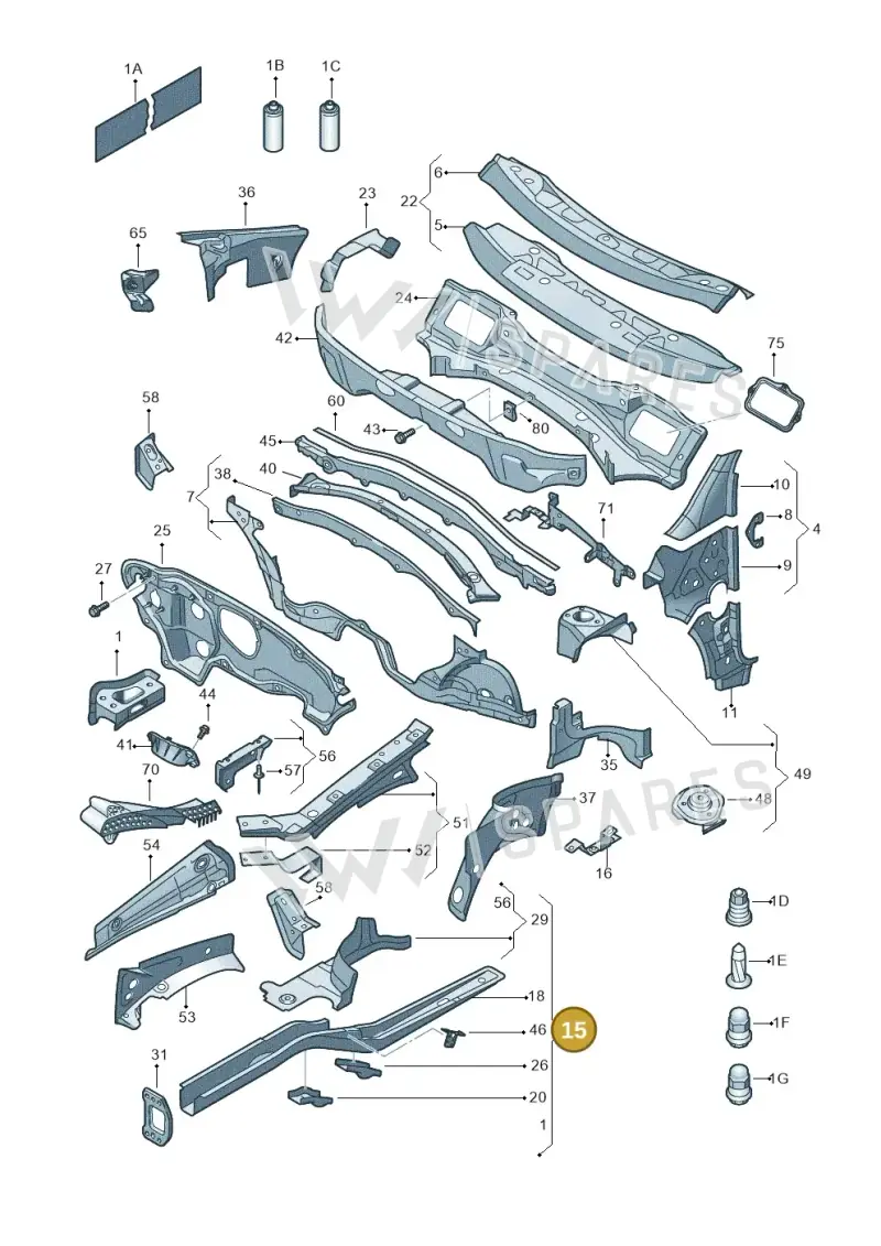 1K0803092M — Volkswagen Touran 2.0 (2010-2015) diagram 652803000, position 15