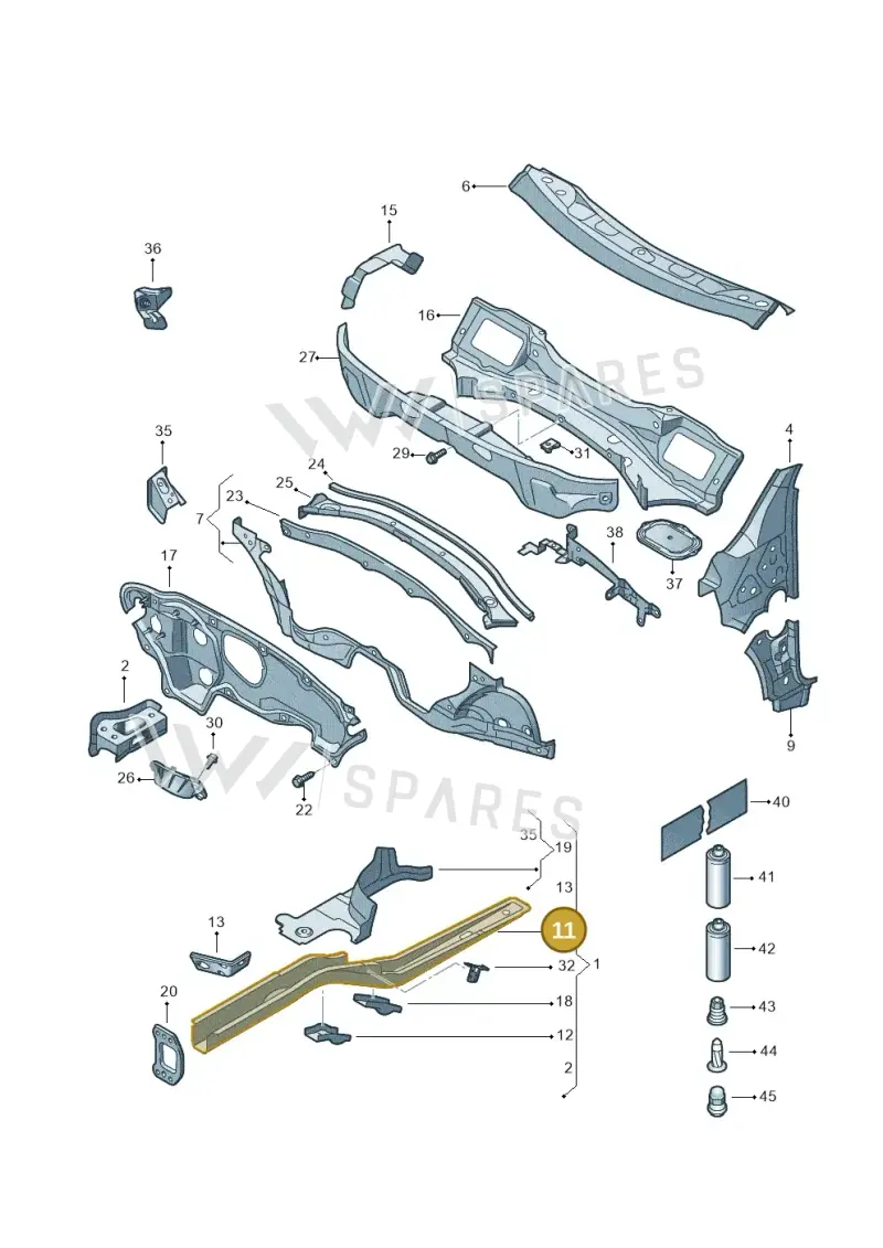 1K0803106D — Volkswagen Scirocco 2.0 (2014-2017) diagram 786803000, position 11