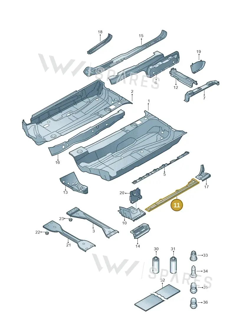 1K0803225A — Volkswagen Scirocco 2.0 (2014-2017) diagram 786803100, position 11