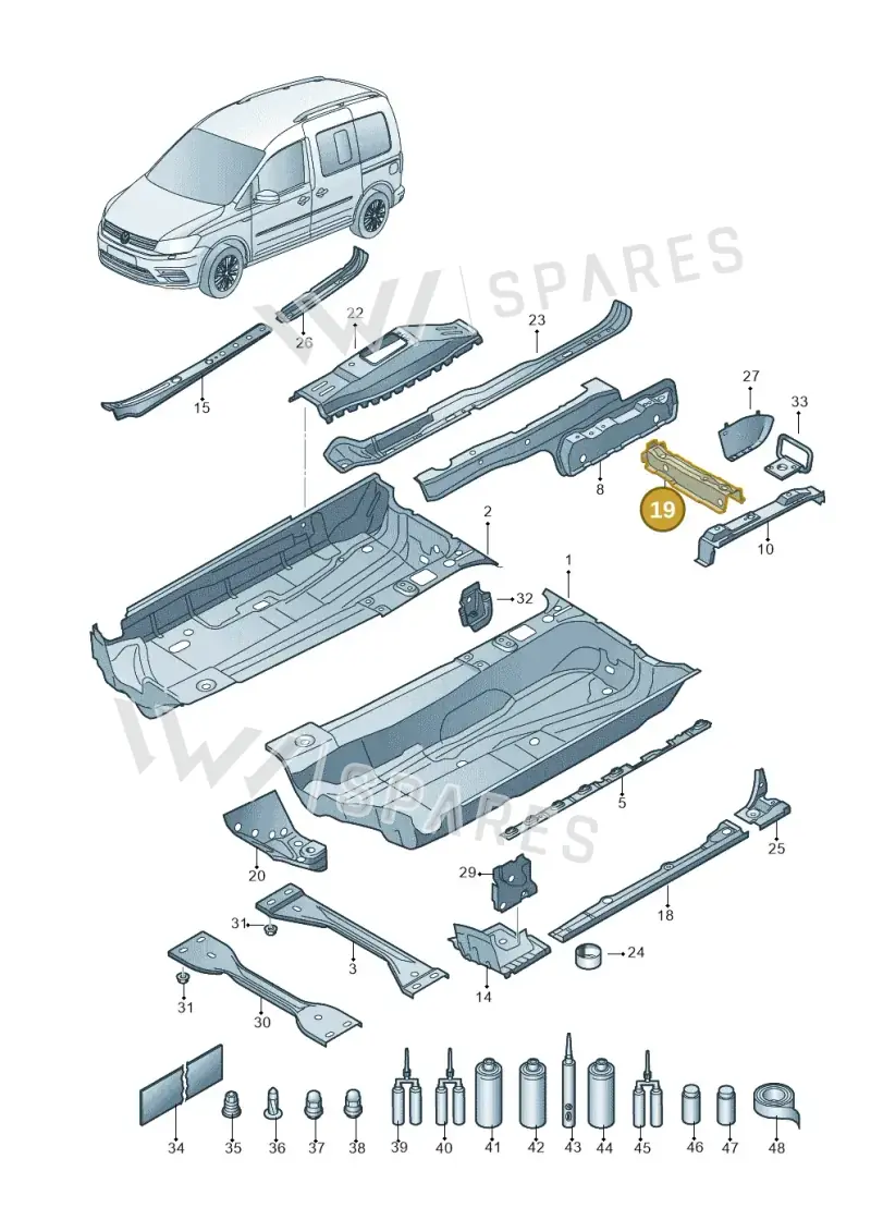 1K0803234B — Volkswagen Caddy kombi (2015-2020) diagram 866803100, position 19