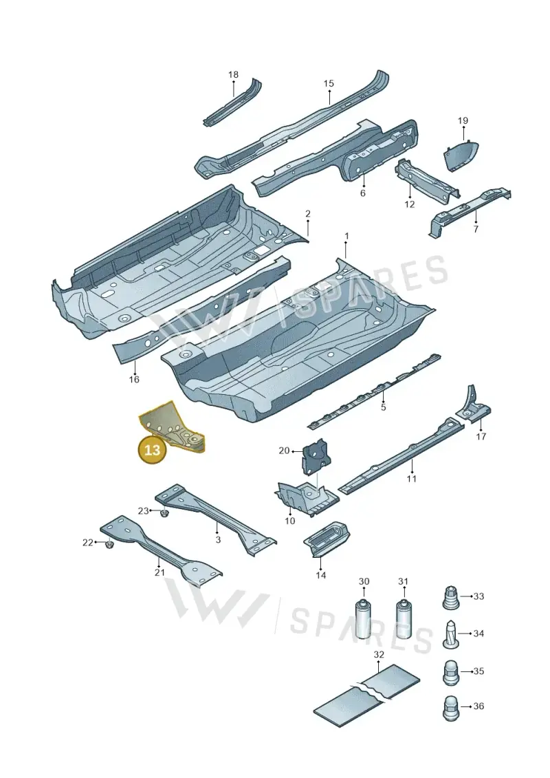 1K0803489A — Volkswagen Scirocco 2.0 (2014-2017) diagram 786803100, position 13