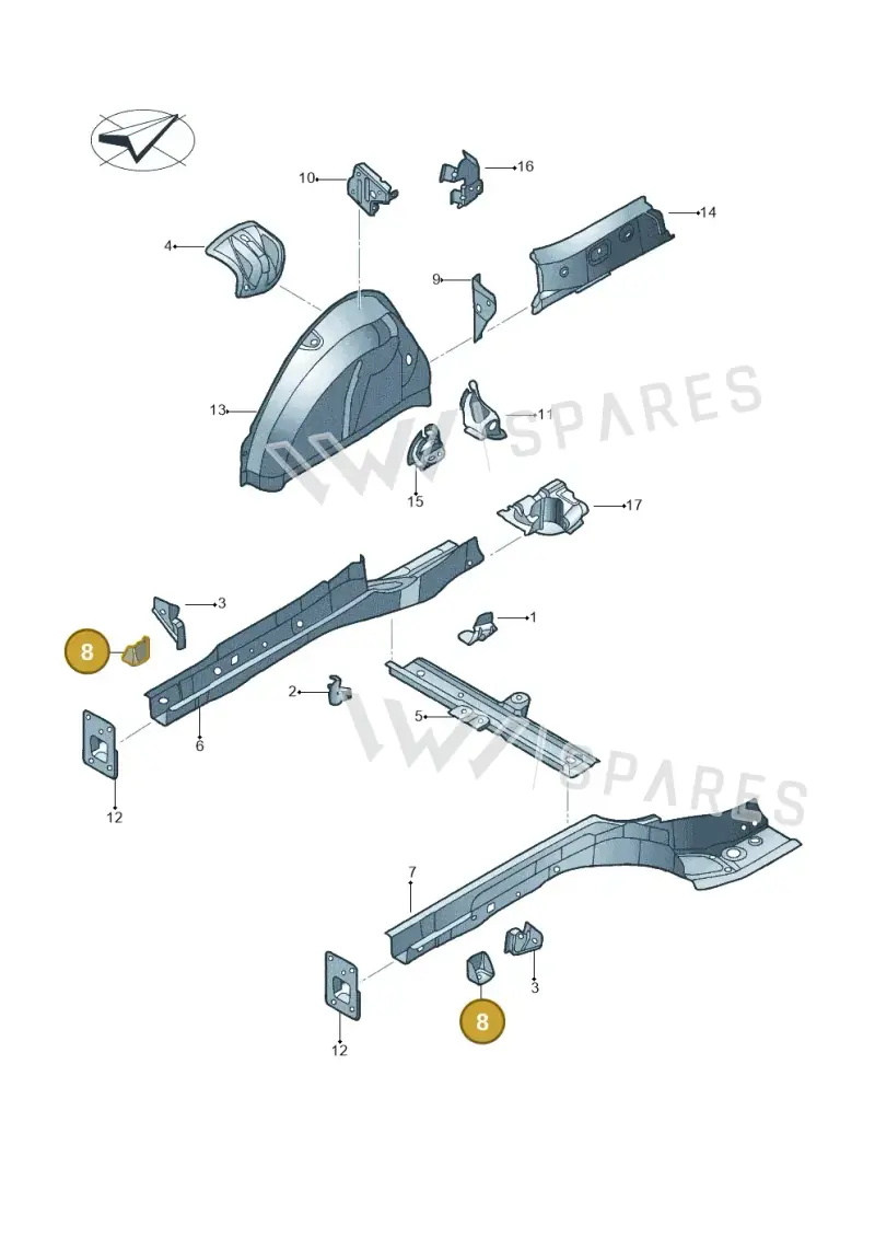 1K0803545A — Volkswagen New beetle cabriolet (2016-2019) diagram 716803200, position 8