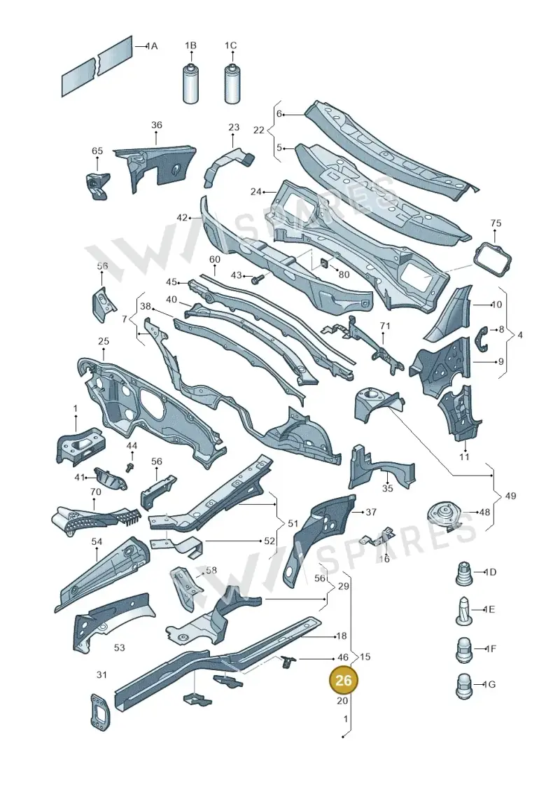 1K0804056 — Volkswagen Golf Cabriolet (2011-2016) diagram 409803000, position 26