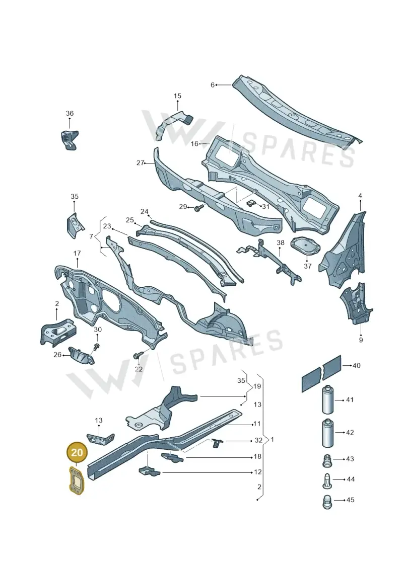 1K0804181B — Volkswagen Scirocco 2.0 (2014-2017) diagram 786803000, position 20