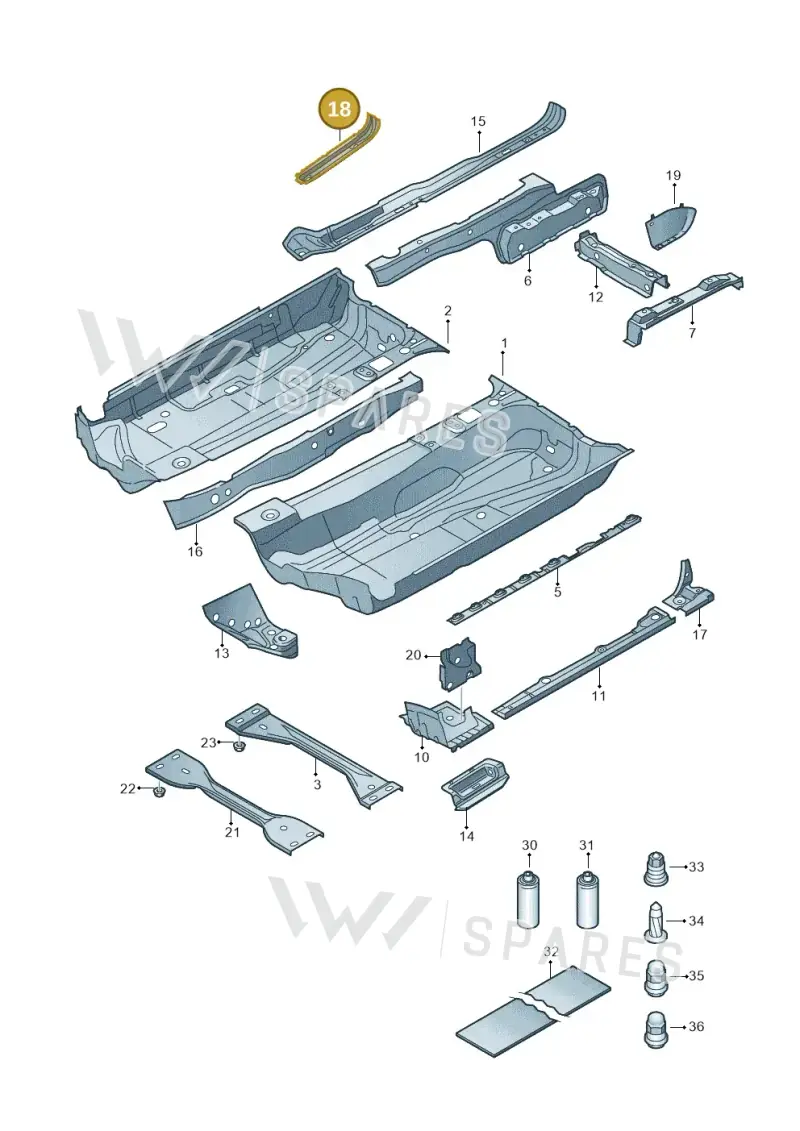 1K0804455 — Volkswagen Scirocco 2.0 (2014-2017) diagram 786803100, position 18