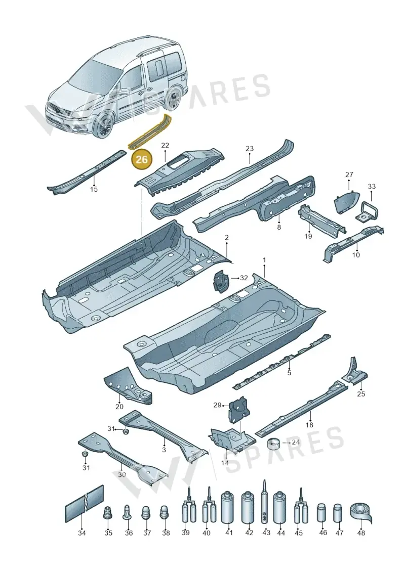 1K0804456 — Volkswagen Caddy kombi (2015-2020) diagram 866803100, position 26