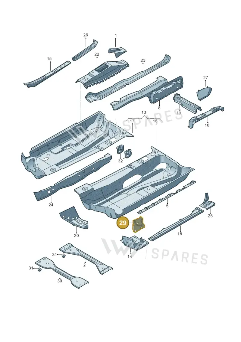 1K0804798A — Volkswagen Golf Plus (2011-2014) diagram 420803100, position 29
