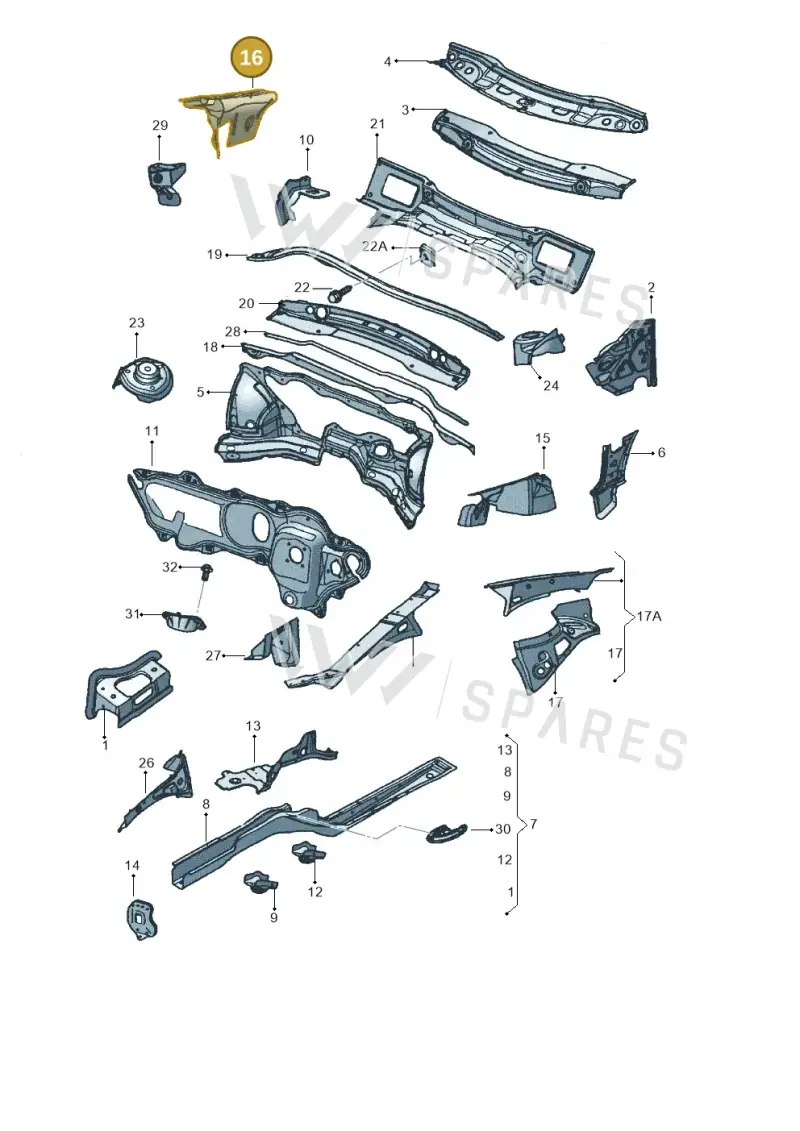 1K0805088A — Volkswagen Jetta (2008-2011) diagram 449803000, position 16