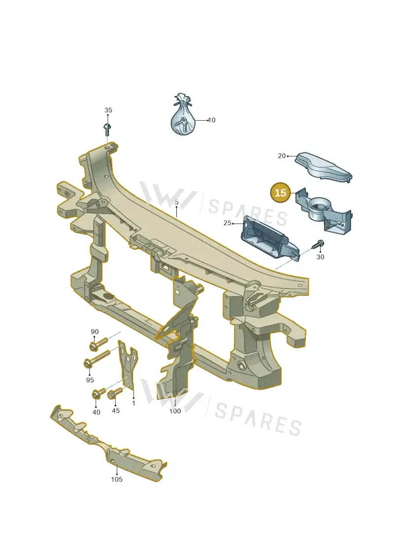 1K0805962G9B9 — Volkswagen Passat CC (2011-2016) diagram 702805000, position 15