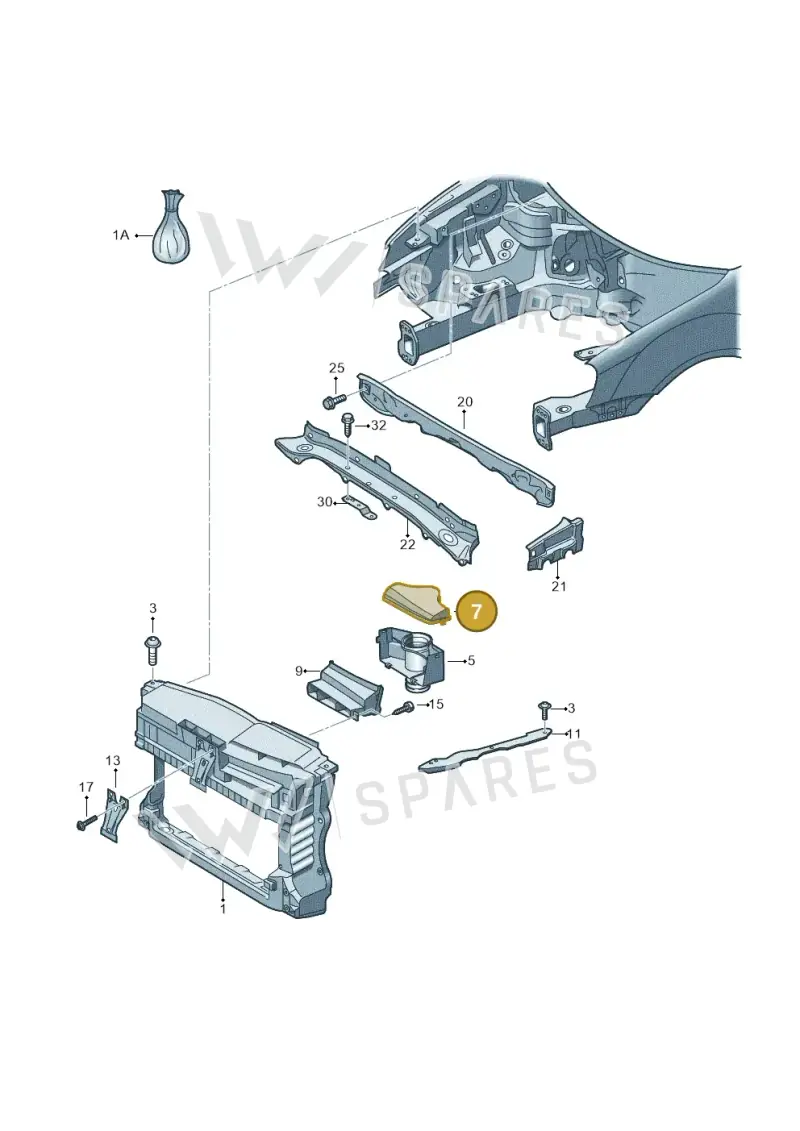 1K0805965D9B9 — Volkswagen Jetta 2.0 (2015-2015) diagram 649805000, position 7