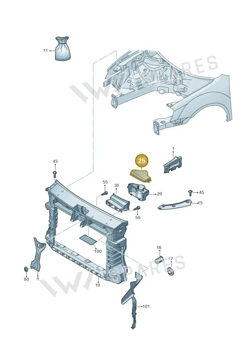 1K0805965D9B9 — Volkswagen Caddy Maxi Kombi (2010-2015) diagram 694805000, position 25