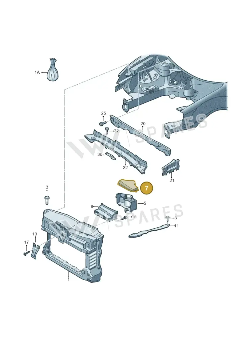 1K0805965M9B9 — Volkswagen Golf Cabriolet (2011-2016) diagram 649805000, position 7