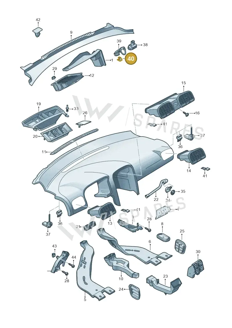 1K0819139 — Volkswagen Golf Cabriolet (2011-2016) diagram 649819300, position 40