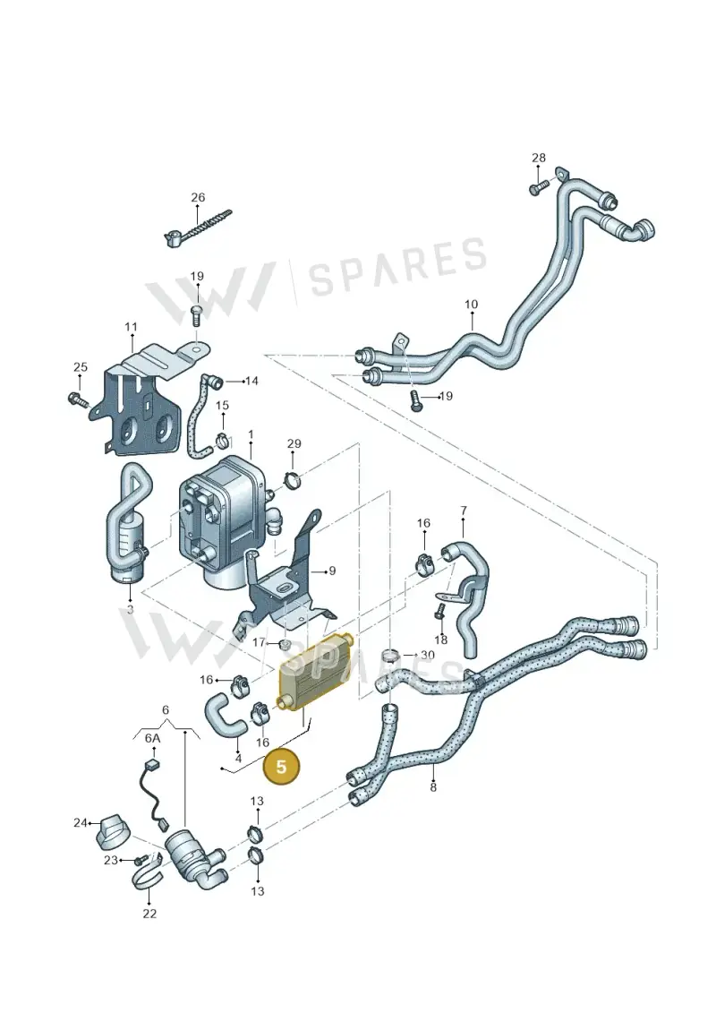 1K0819193 — Volkswagen Tiguan 4Motion (2011-2018) diagram 634819700, position 5