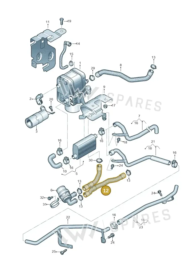1K0819350K — Volkswagen Touran 2.0 (2010-2015) diagram 409819700, position 12
