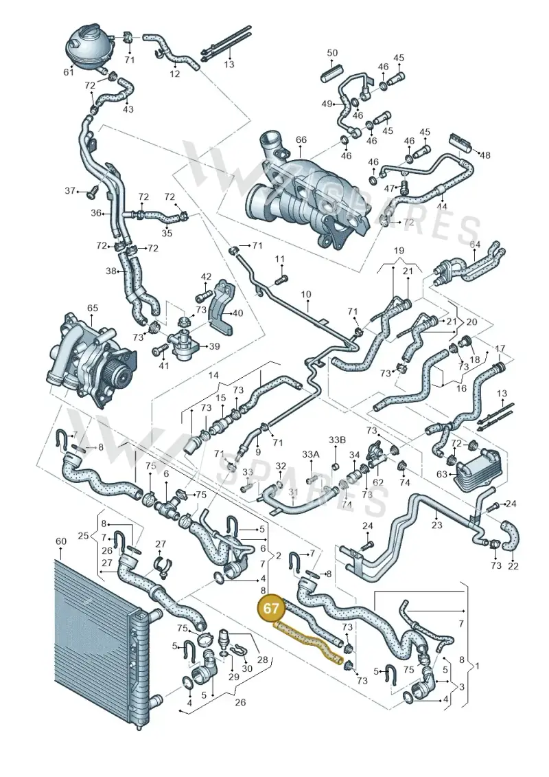 1K0819350K — Volkswagen Jetta             "USA"05> (2005-) diagram 412121640, position 67