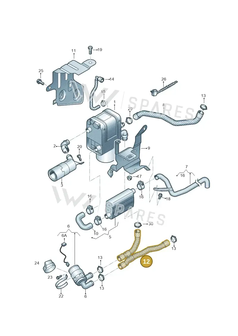 1K0819350K — Volkswagen Golf Cabriolet (2011-2016) diagram 649819700, position 12