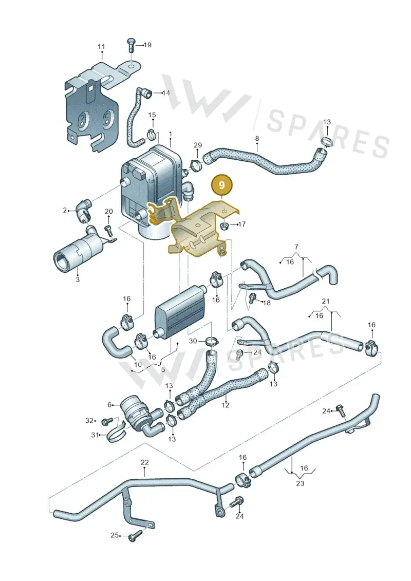 1K0819471AE — Volkswagen Golf estate (2009-2013) diagram 409819700, position 9