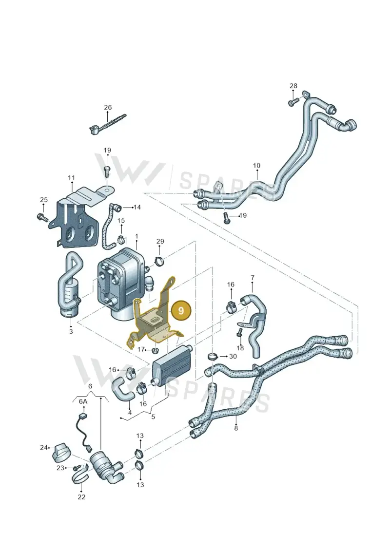 1K0819471AE — Volkswagen Tiguan 4Motion (2011-2018) diagram 634819700, position 9