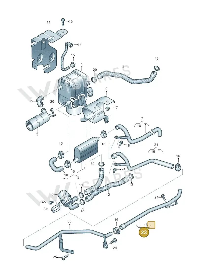 1K0819508R — Volkswagen Golf estate (2009-2013) diagram 409819700, position 23