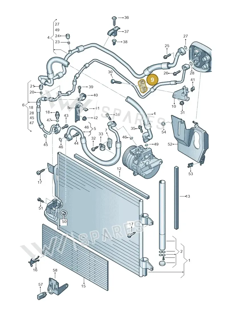 1K0820055A — Volkswagen Scirocco 2.0 (2014-2017) diagram 649260410, position 9