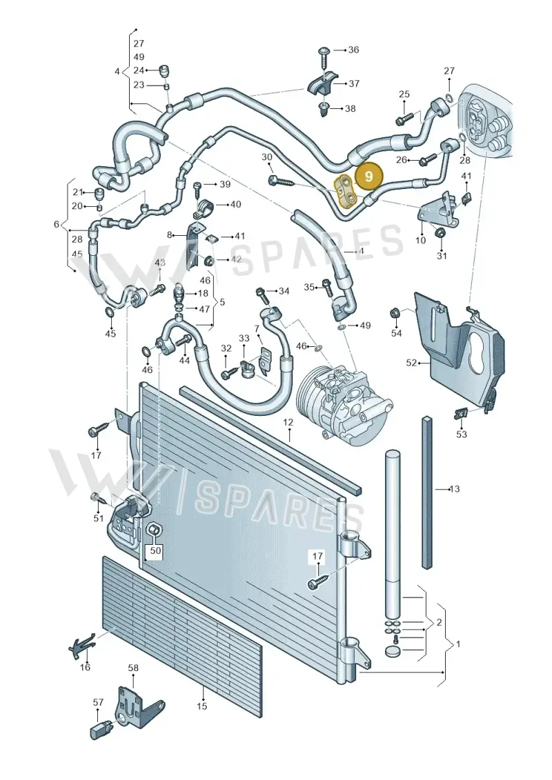 1K0820055A — Volkswagen Scirocco 2.0 (2014-2017) diagram 649260420, position 9