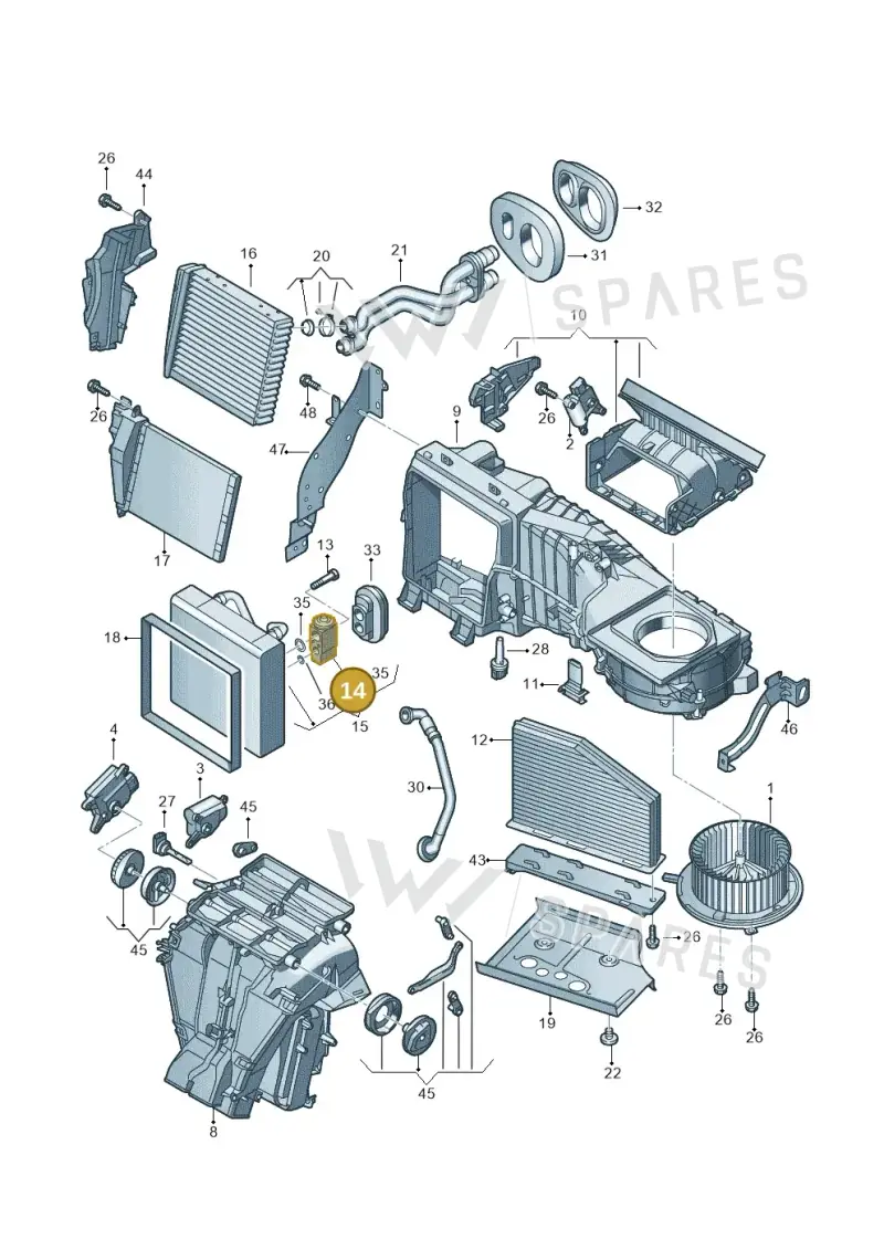 1K0820679 — Volkswagen Sharan BlueMotion (2015-2022) diagram 649820100, position 14