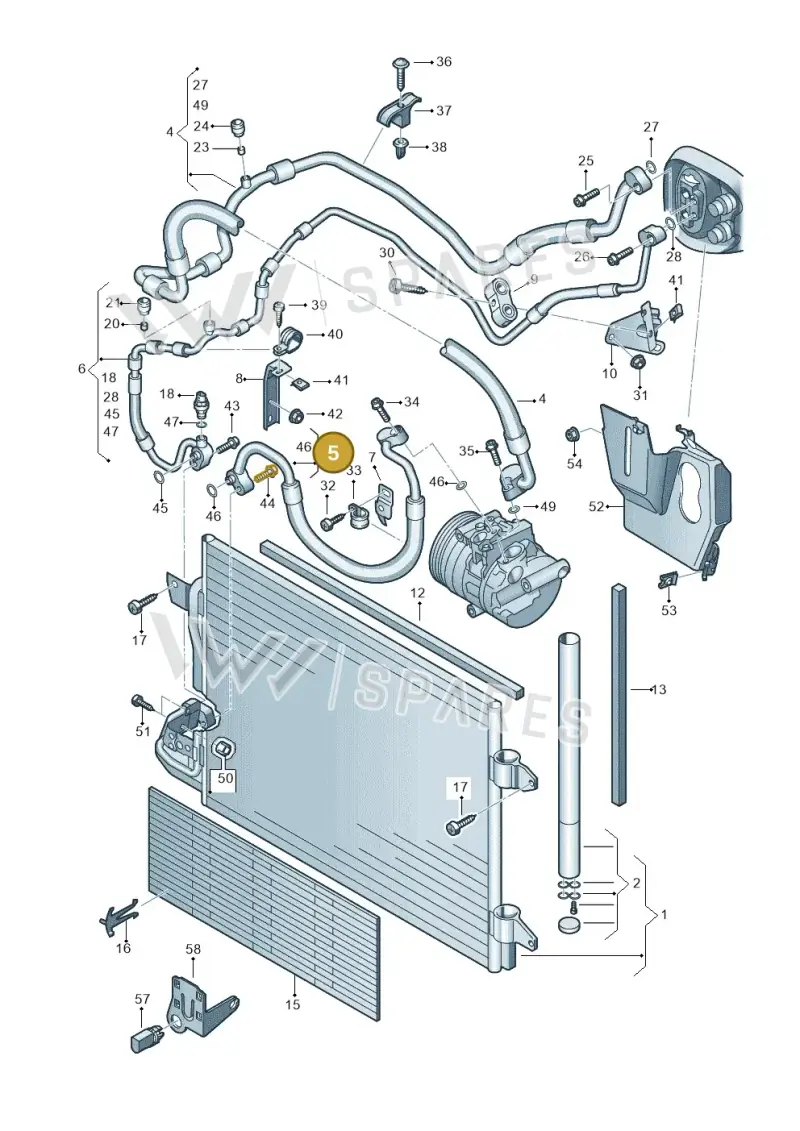 1K0820721BG — Volkswagen Golf (2011-2013) diagram 649260410, position 5
