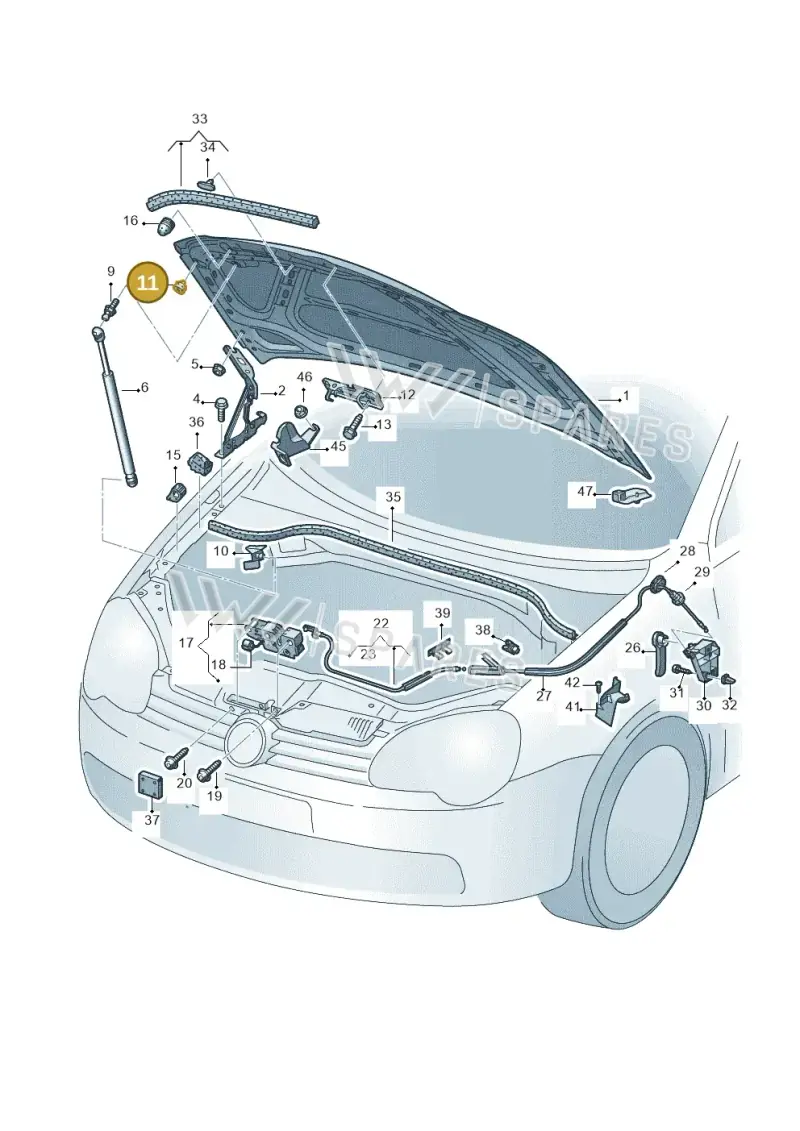 1K0823429 — Volkswagen EOS-Cabriolet-Coupe (2006-) diagram 482823100, position 11