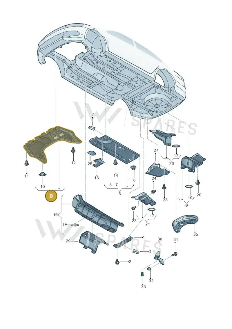 1K0825235AD — Volkswagen Golf estate (2009-2013) diagram 684825100, position 9
