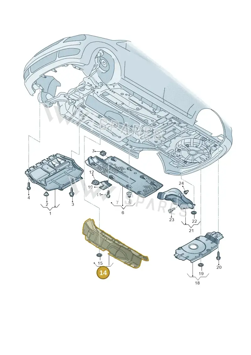 1K0825671T — Volkswagen Scirocco 2.0 (2014-2017) diagram 651825000, position 14