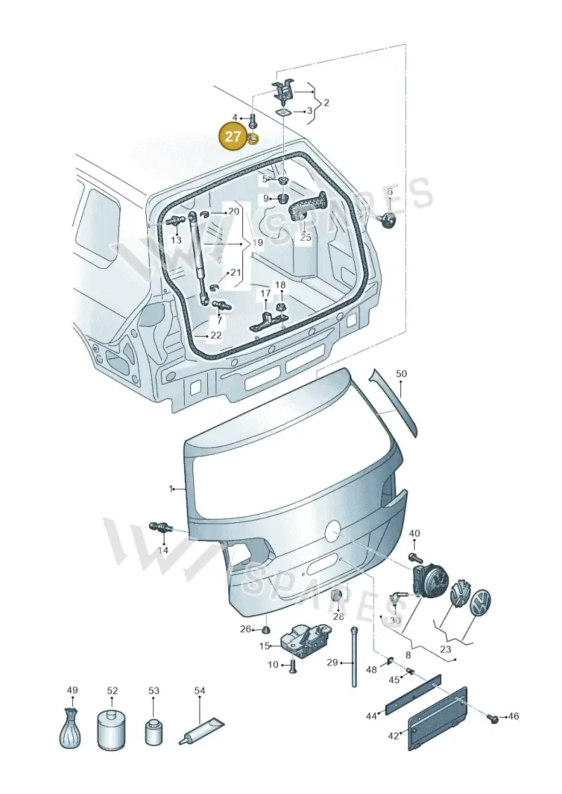 1K0827385 — Volkswagen Golf Estate 1.4 (2014-2017) diagram 763827100, position 27