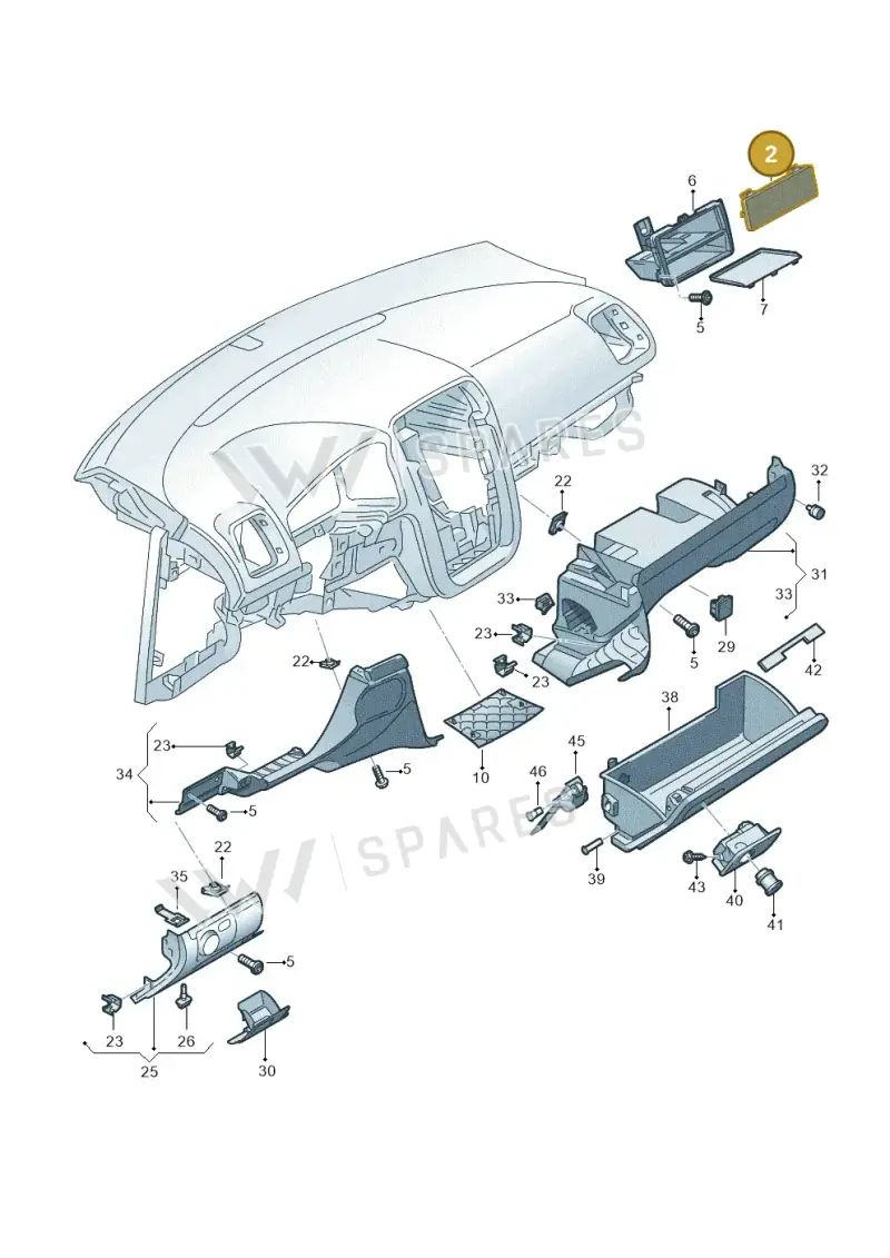 1K0857231A1QB — Volkswagen Scirocco 2.0 (2014-2017) diagram 482857200, position 2
