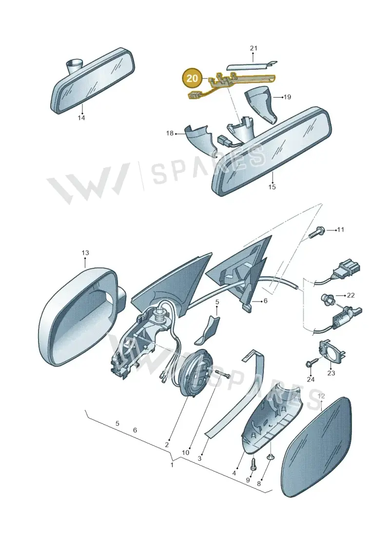 1K0857593A9B9 — Volkswagen Jetta (2013-2014) diagram 203857400, position 20
