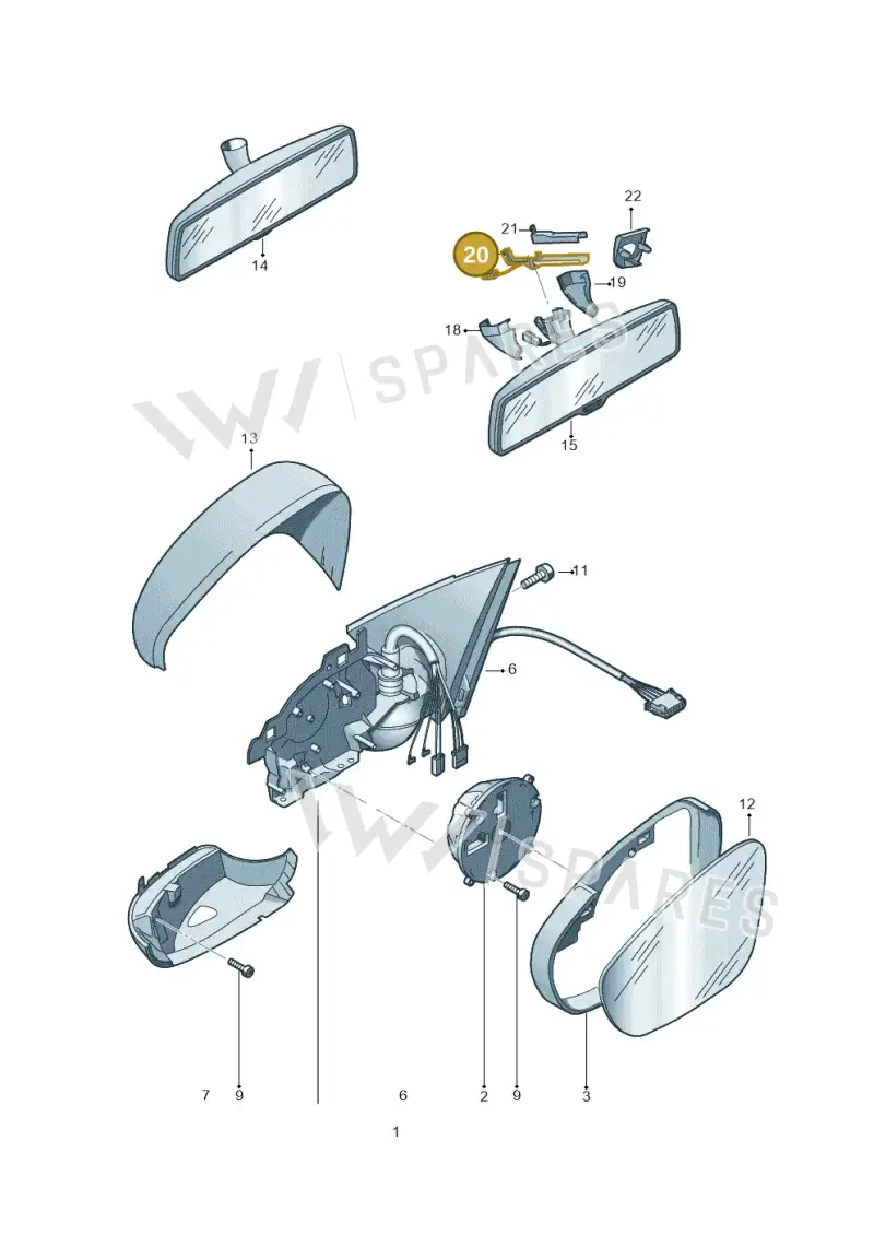 1K0857593A9B9 — Volkswagen Golf (2011-2013) diagram 649857400, position 20