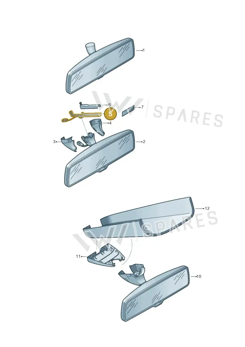 1K0857593A9B9 — Volkswagen Tiguan 4Motion (2011-2018) diagram 702857470, position 5