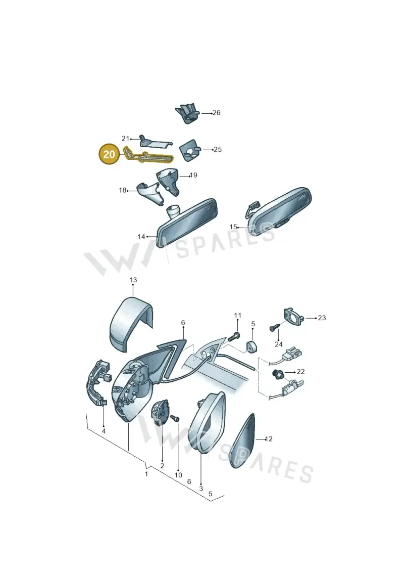 1K0857593A9B9 — Volkswagen Jetta (2014-2017) diagram 789857400, position 20