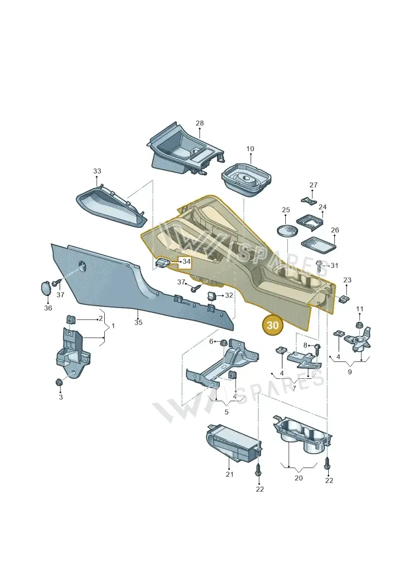 1K0863243C82V — Volkswagen Scirocco 2.0 (2014-2017) diagram 420863500, position 30