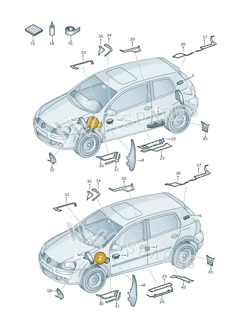 1K0864703A — Volkswagen Golf (2011-2013) diagram 420864000, position 2
