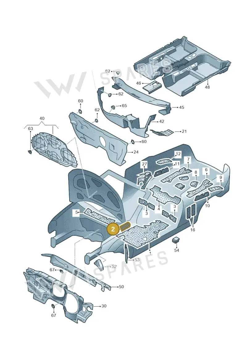 1K0864703A — Volkswagen Eos BlueMotion (2010-2015) diagram 482863200, position 2