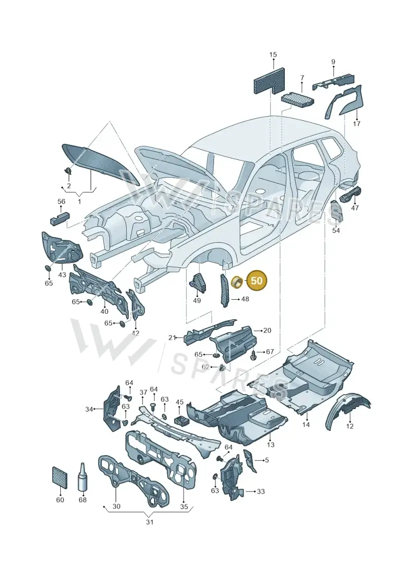 1K0864703A — Volkswagen Touareg (2012-2014) diagram 693863200, position 50