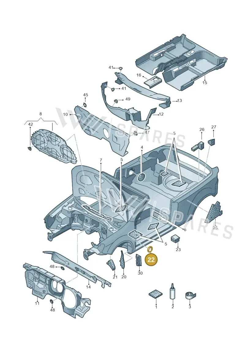 1K0864703A — Volkswagen Golf Cabriolet (2011-2016) diagram 718863200, position 22