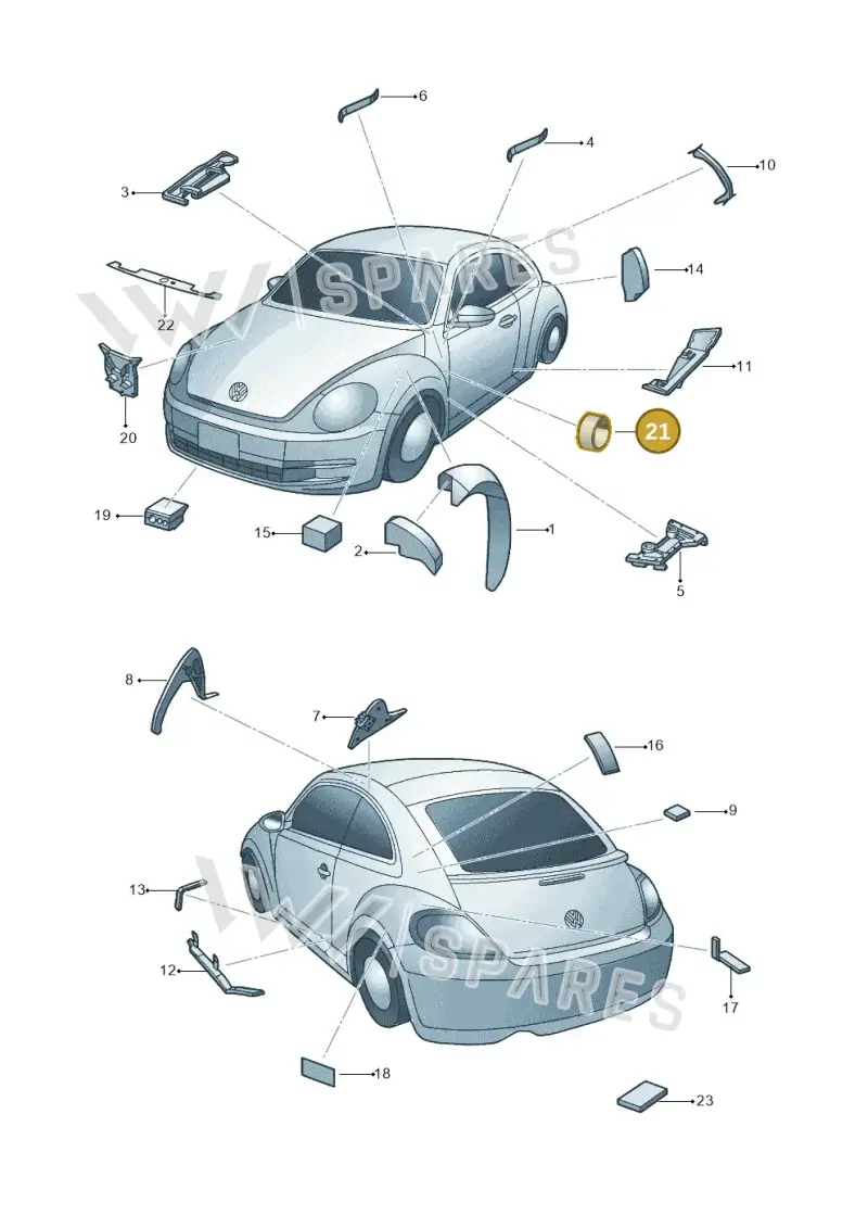 1K0864703A — Volkswagen Beetle (2016-2019) diagram 715864000, position 21