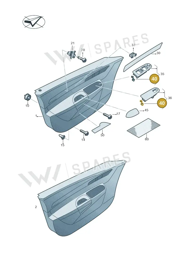1K0867190 — Volkswagen Sharan BlueMotion (2015-2022) diagram 689867000, position 40