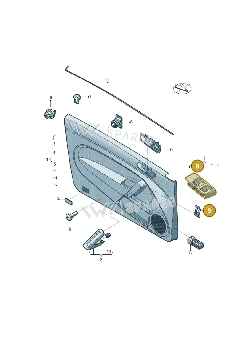 1K0867190 — Volkswagen Beetle (2016-2019) diagram 715867010, position 9