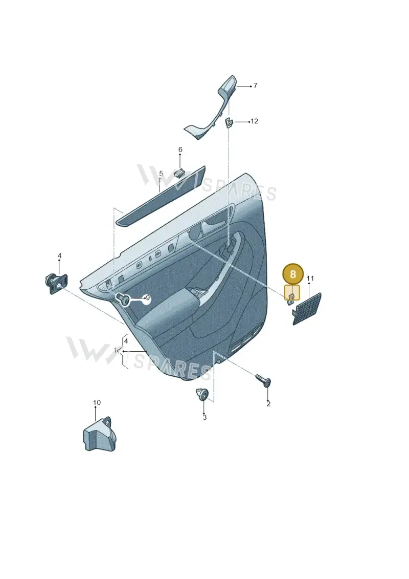 1K0867190 — Volkswagen Jetta 2.0 (2015-2015) diagram 789867400, position 8