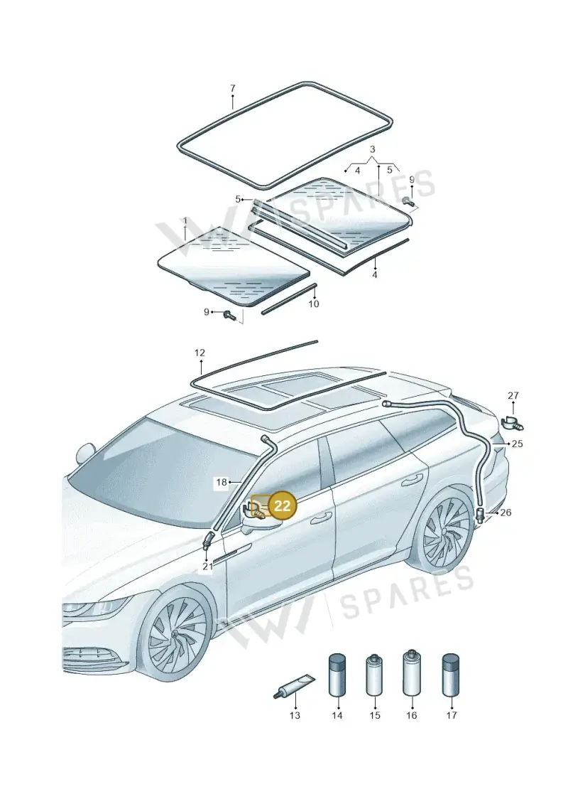 1K0877244 — Volkswagen Arteon (2017-2023) diagram 828877010, position 22