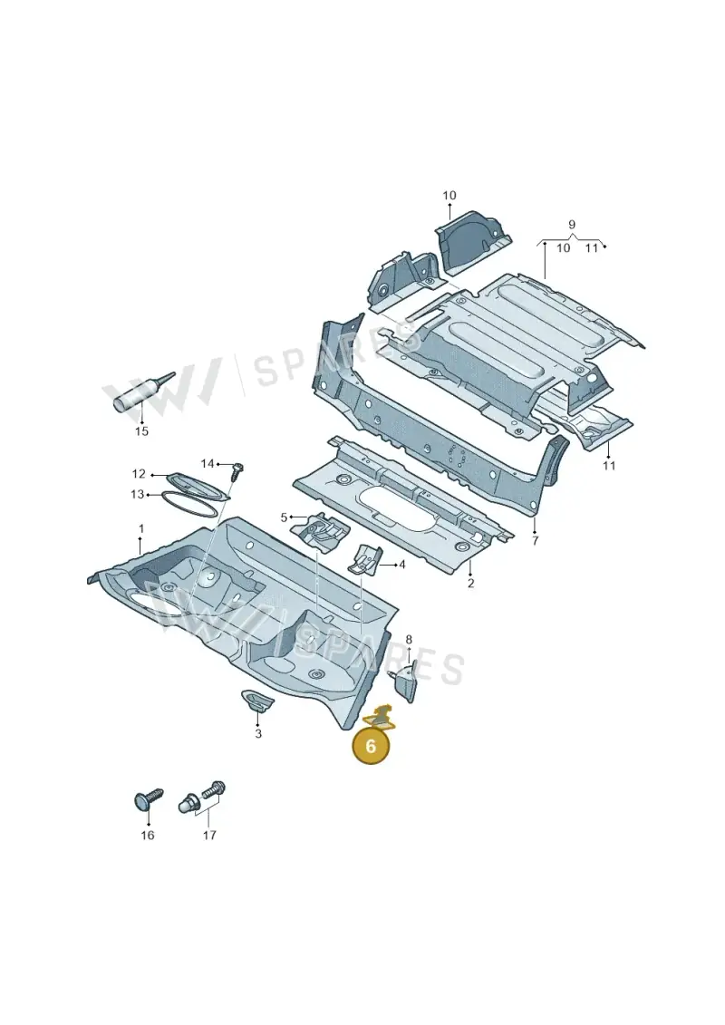 1K0885309A — Audi A5 Sportback (2016-2025) diagram 849803510, position 6
