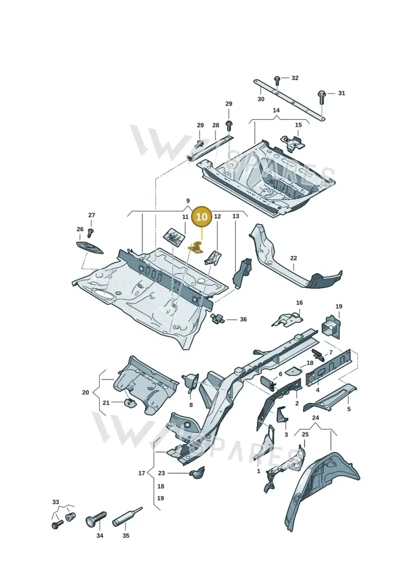 1K0885309A — Audi A5 Limousine (2024-2025) diagram 8wk803040, position 10