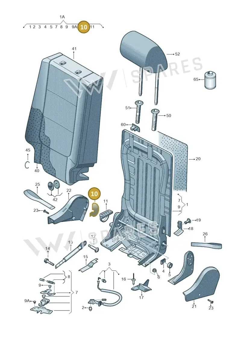 1K0885561J — SEAT Altea XL (2013-) diagram 459885600, position 10